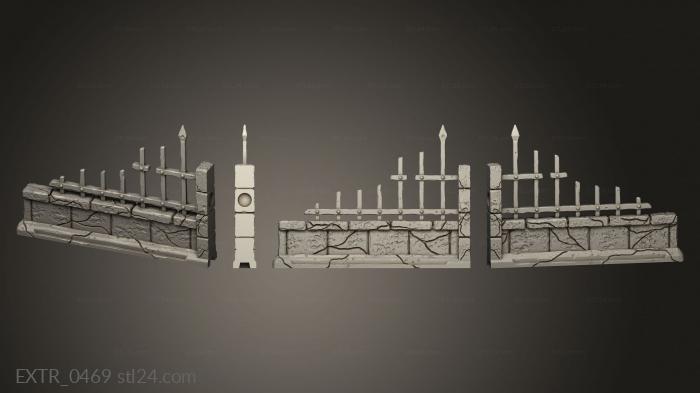 Экстерьеры (Конец ограды кладбища духов, EXTR_0469) 3D модель для ЧПУ станка