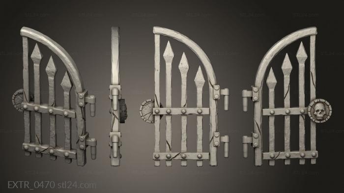 Экстерьеры (Ворота ограды кладбища духов слева, EXTR_0470) 3D модель для ЧПУ станка