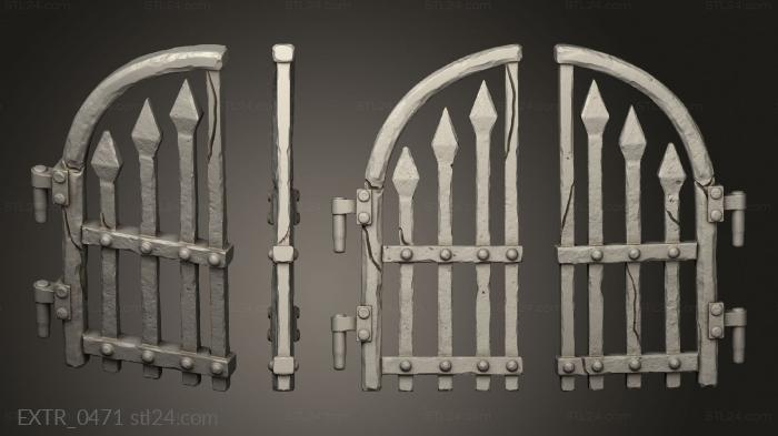Экстерьеры (Ворота ограды кладбища духов справа, EXTR_0471) 3D модель для ЧПУ станка