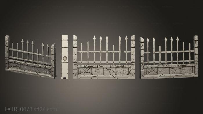 Экстерьеры (Забор кладбища духов V 2, EXTR_0473) 3D модель для ЧПУ станка