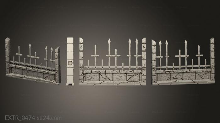 Экстерьеры (Забор кладбища духов V 3, EXTR_0474) 3D модель для ЧПУ станка