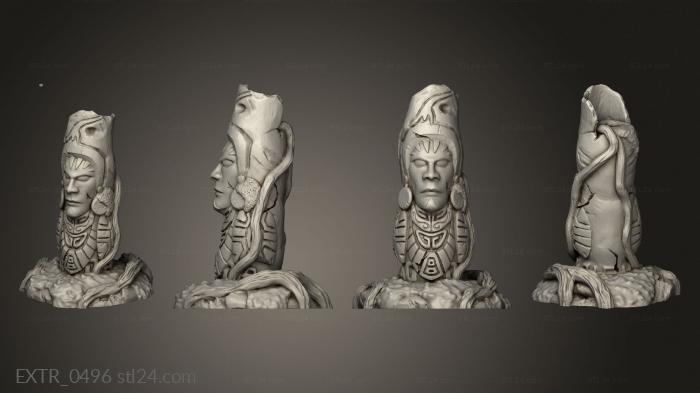 Экстерьеры (Разбитая Статуя Главы Храма 002, EXTR_0496) 3D модель для ЧПУ станка
