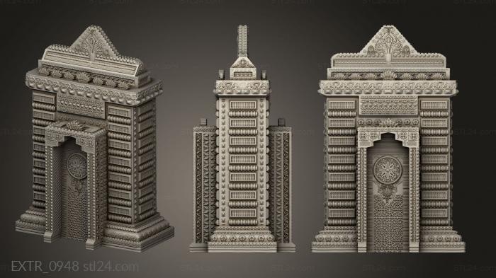 Exteriors (Hindu Altar Gate Arc Ai, EXTR_0948) 3D models for cnc