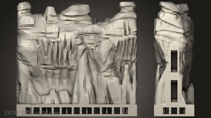 Exteriors (Open Lock Grotto Cavern Walls Wall, EXTR_1105) 3D models for cnc