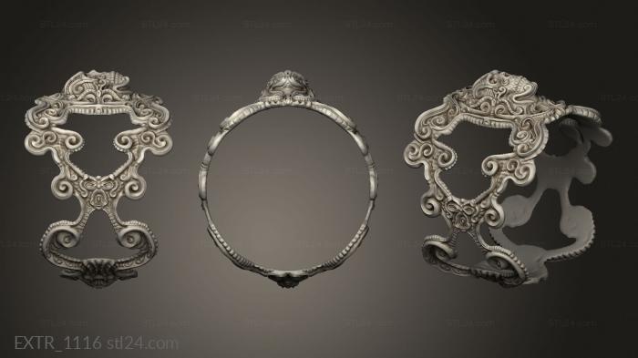 Exteriors (ornate skull ring, EXTR_1116) 3D models for cnc