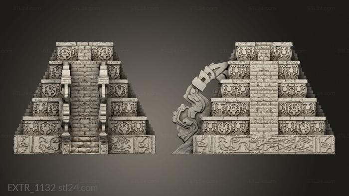Exteriors (Quetzal Al Itza Pyramid Kuku Hi RES, EXTR_1132) 3D models for cnc