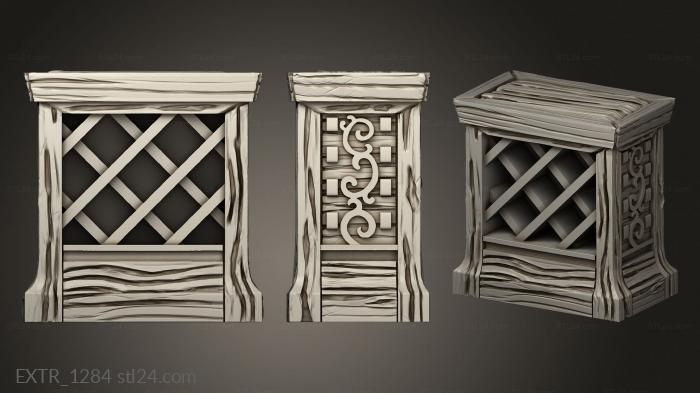 Exteriors (Librarian Corner Scroll Shelf carved, EXTR_1284) 3D models for cnc