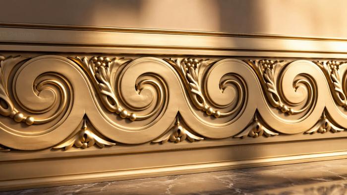 Frieze (Wave and flower-2, FRZ_0167) 3D models for cnc