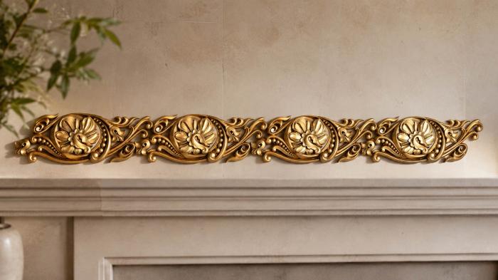 Frieze (Flower and beads, FRZ_0180) 3D models for cnc