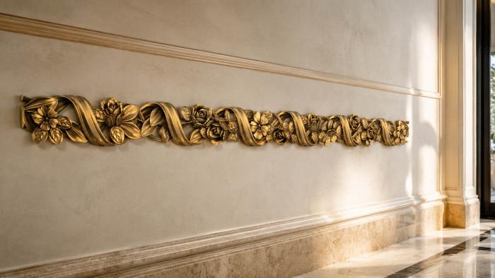 Frieze (Flowers between the ribbons, FRZ_0192) 3D models for cnc