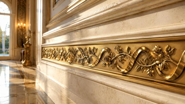 Frieze (Rose and ribbon corrugation, FRZ_0212) 3D models for cnc