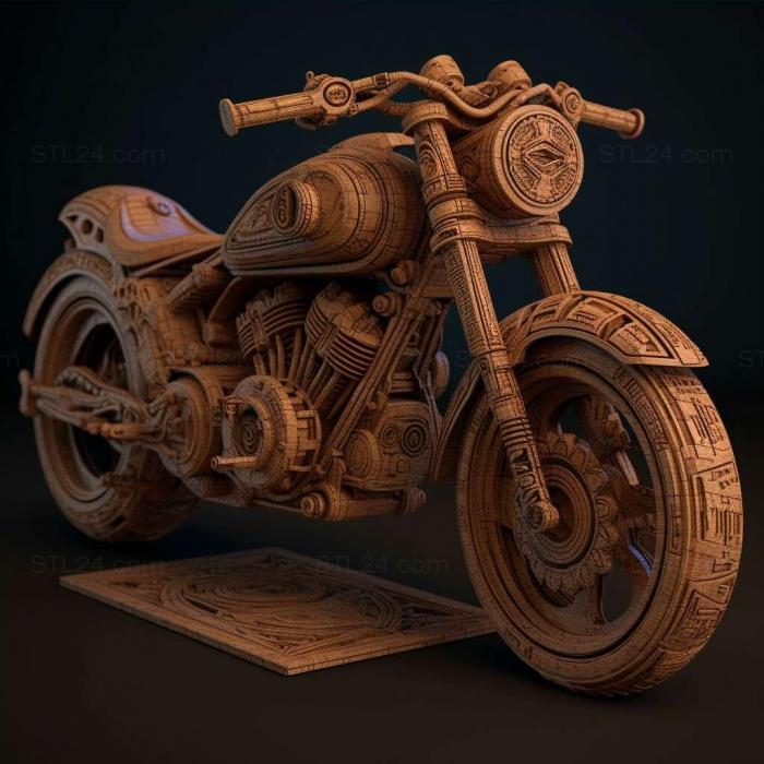 Игры (Киберпанковские мотоциклы Qbike 4, GAMES_10892) 3D модель для ЧПУ станка