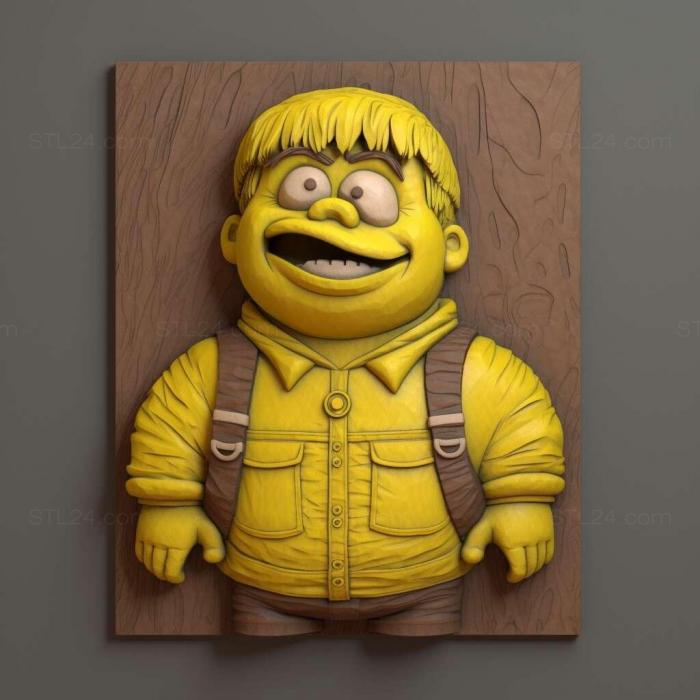 Games (Ralph Wiggum is a character in The Simpsons 2, GAMES_1342) 3D models for cnc