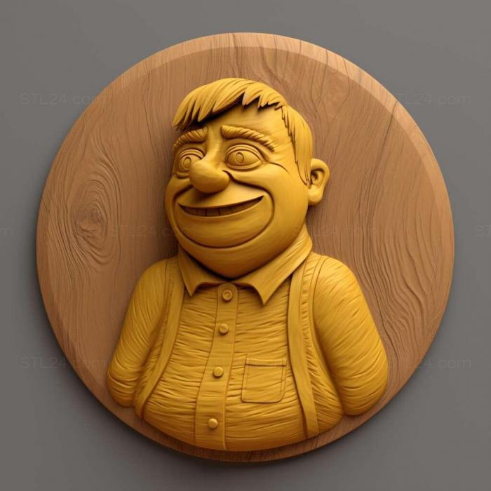 Games (Ralph Wiggum is a character in The Simpsons 4, GAMES_1344) 3D models for cnc