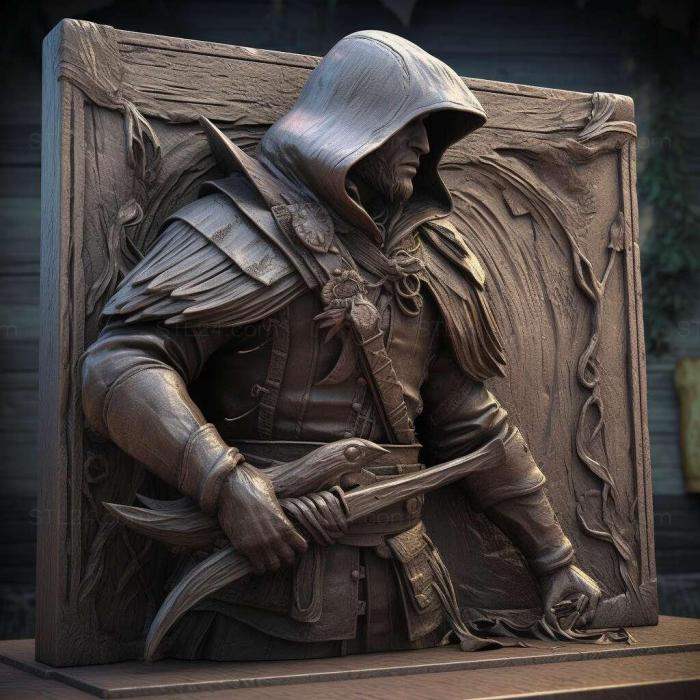 Игры (Assassins Creed IV Черный Флаг Галка Издание 3, GAMES_1815) 3D модель для ЧПУ станка