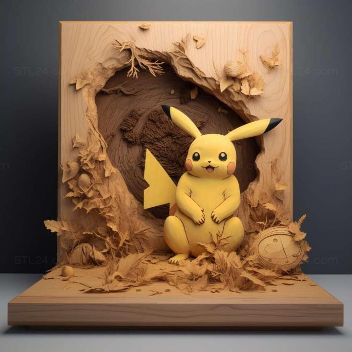 Games (Pikachus Goodbye Foreof Pikachufrom Pokemon 3, GAMES_24831) 3D models for cnc