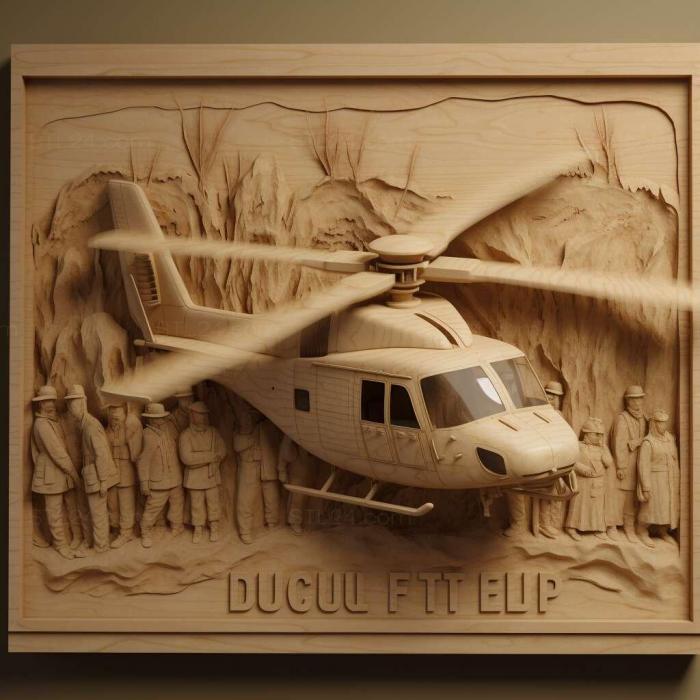 Игры (Спасательный вертолет Dustoff 3, GAMES_25291) 3D модель для ЧПУ станка
