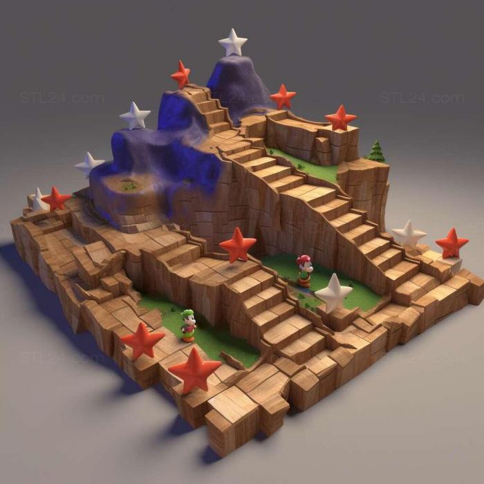 Игры (Супер Марио 64 Звездный Дорожный мультиплеер 4, GAMES_26184) 3D модель для ЧПУ станка