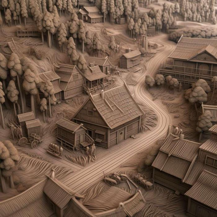 Игры (Жизнь в Феодальной Лесной деревне 1, GAMES_26621) 3D модель для ЧПУ станка