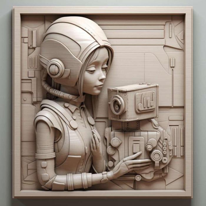 Игры (Девушка и Робот 4, GAMES_27888) 3D модель для ЧПУ станка