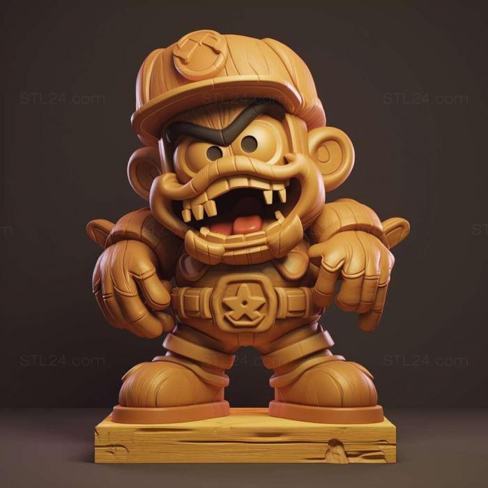 Игры (3d модели brawl stars 4, GAMES_30976) 3D модель для ЧПУ станка