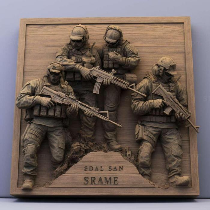 Games (SOCOM US Navy SEALs Fireteam Bravo 3 3, GAMES_3447) 3D models for cnc