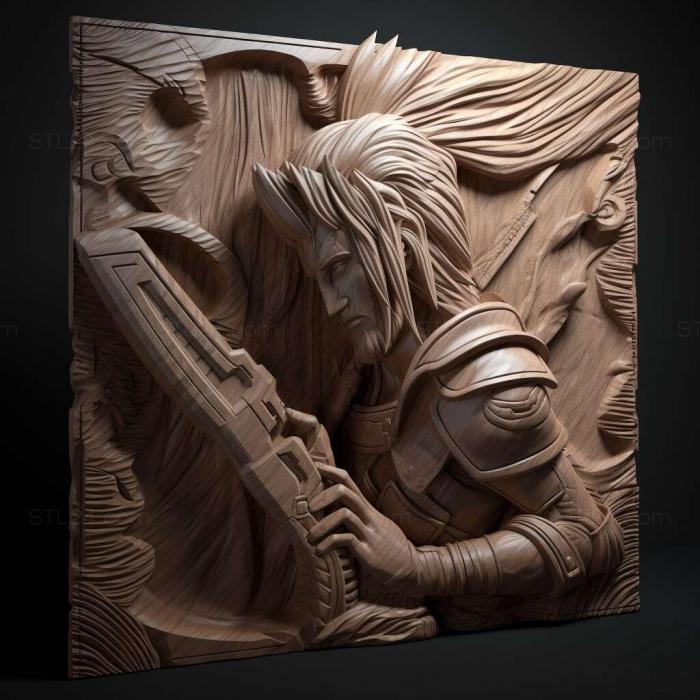 Games (Cloud Strife Final Fantasy VII 3, GAMES_4811) 3D models for cnc