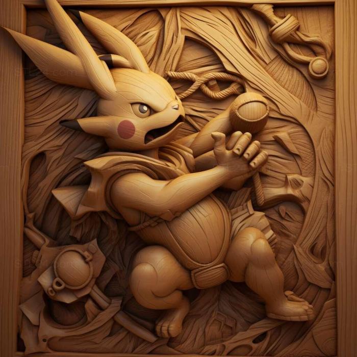 Games (st Bound For Trouble Pikachu VS Nyarthfrom Pokemon 4, GAMES_8664) 3D models for cnc