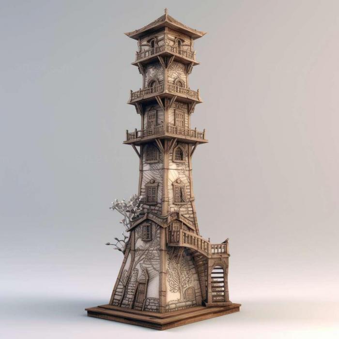 Games (Drawn The Painted Tower 1, GAMES_9065) 3D models for cnc