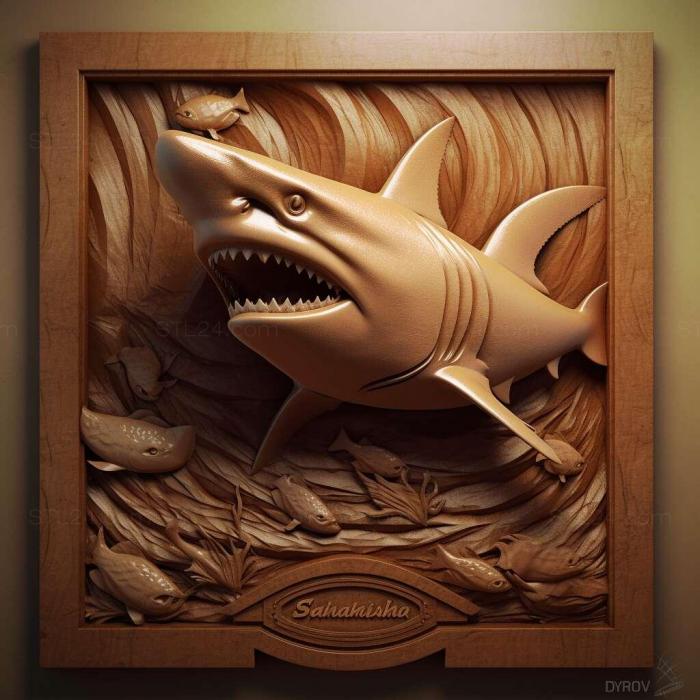 Игры (Сказка об акуле DreamWorks 3, GAMES_9111) 3D модель для ЧПУ станка