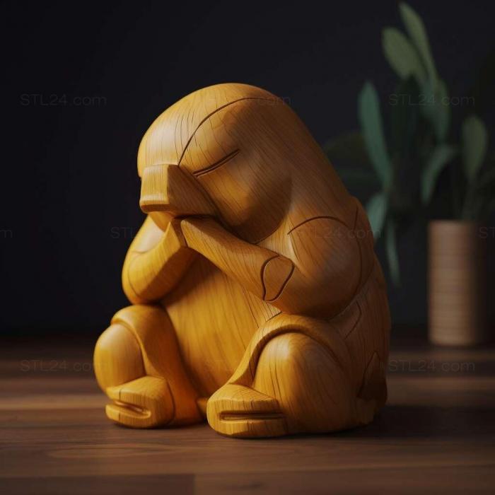 Games (st Sitting Psyduck Koducks Depressionfrom Pokemon 1, GAMES_9777) 3D models for cnc