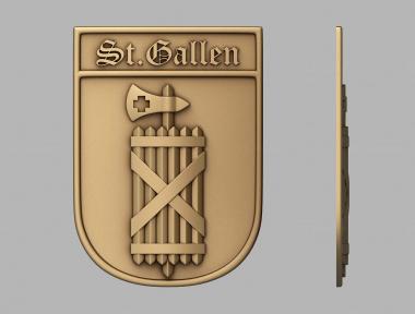 Гербы (Coat of arms St.Gallen, GR_0434) 3D модель для ЧПУ станка