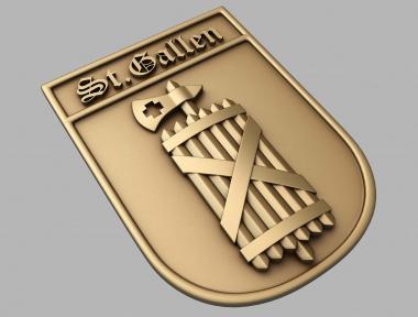 Гербы (Coat of arms St.Gallen, GR_0434) 3D модель для ЧПУ станка