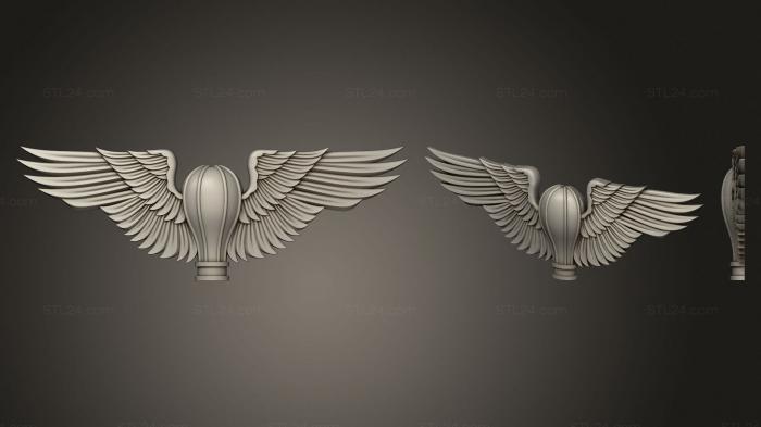 Гербы (Крылья Пилота-Баллона, GR_0455) 3D модель для ЧПУ станка