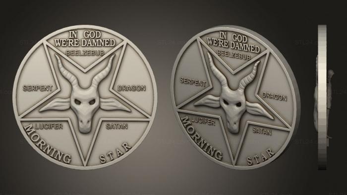 Emblems (Coin 2 Face In God, GR_0457) 3D models for cnc