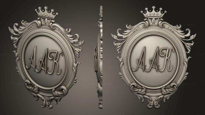 Coat of arms (Coat of arms with anagram, GR_0471) 3D models for cnc