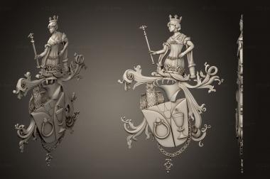 Coat of arms (Individual coat of arms, GR_0477) 3D models for cnc