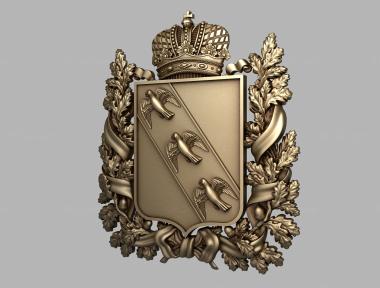 Emblems (Coat of arms of the Kursk region, GR_0488) 3D models for cnc