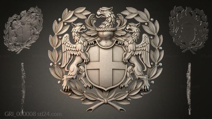 Гербы фентези (GRI_000008) 3D модель для ЧПУ станка