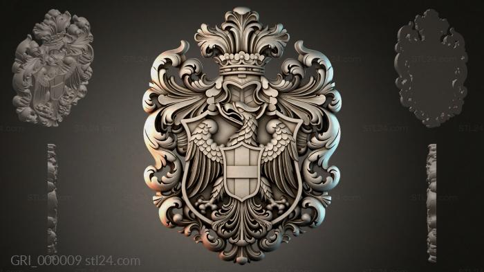 Гербы фентези (GRI_000009) 3D модель для ЧПУ станка