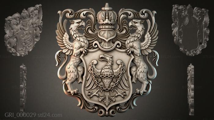 Гербы фентези (GRI_000029) 3D модель для ЧПУ станка