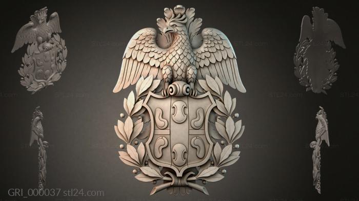 Гербы фентези (GRI_000037) 3D модель для ЧПУ станка