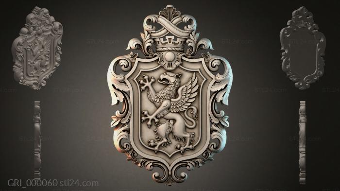 Гербы фентези (GRI_000060) 3D модель для ЧПУ станка