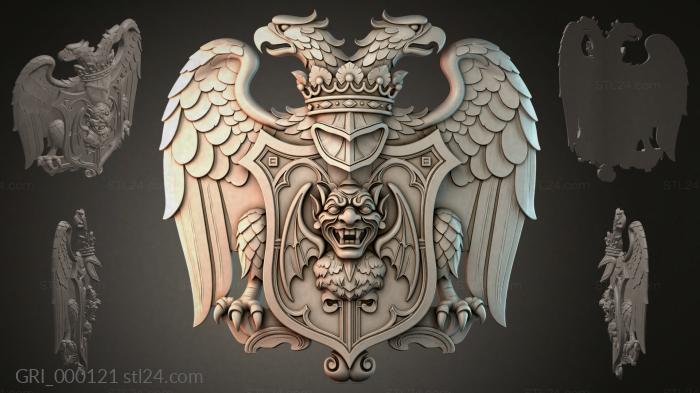 Гербы фентези (GRI_000121) 3D модель для ЧПУ станка