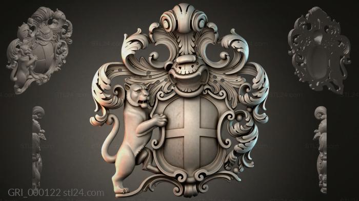 Гербы фентези (GRI_000122) 3D модель для ЧПУ станка