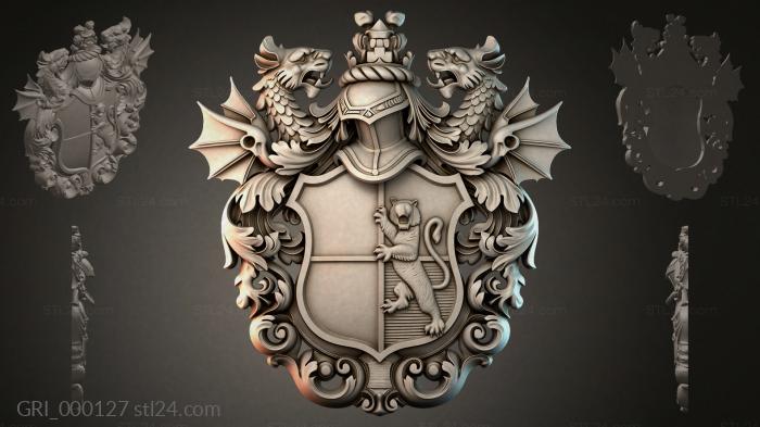 Гербы фентези (GRI_000127) 3D модель для ЧПУ станка
