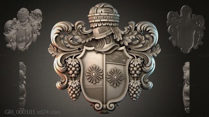 Гербы фентези (GRI_000181) 3D модель для ЧПУ станка