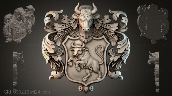 Гербы фентези (GRI_000212) 3D модель для ЧПУ станка
