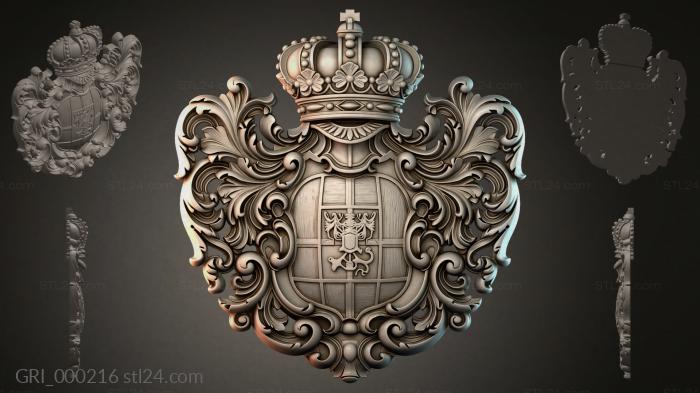 Гербы фентези (GRI_000216) 3D модель для ЧПУ станка