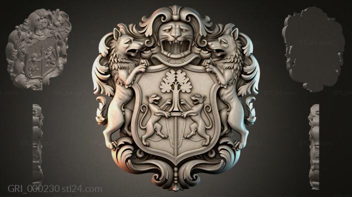 Гербы фентези (GRI_000230) 3D модель для ЧПУ станка